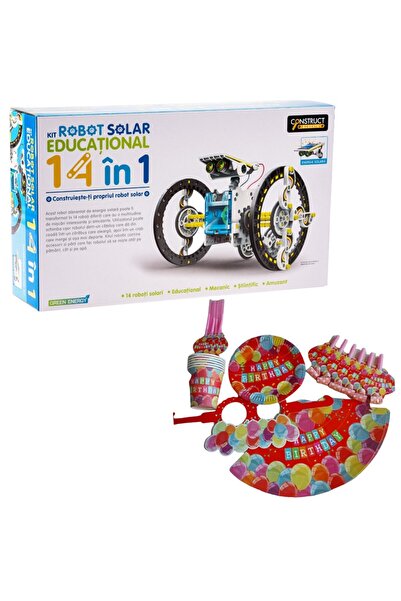 OEM Set kit robot solar, 14 in 1, cu set petrecere copii, 36 piese, 03 ani+