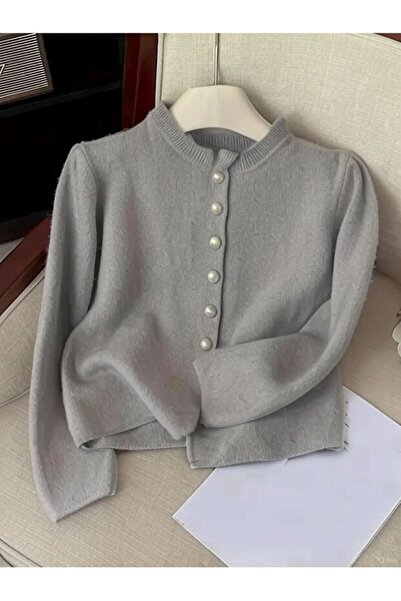 VARENZEA Women's Pearl Soft Fuzzy Knit Cardigan – Buttoned, Crew Neck, Soft T...