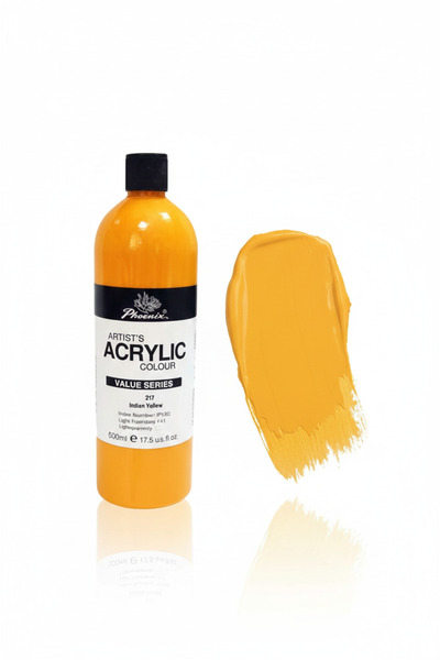 Phoenix Acrylic paints 500ml for arts and crafts projects - Indian yellow PAVS500PB-217