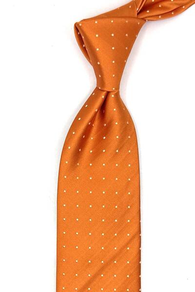 Kravatkolik Palasca Style Orange Italian Silk Tie Ik2164