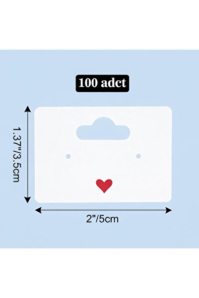 naturevo 200 Adet Beyaz Takı Kartı – Küpe Kartı – Kalpli Takı Küpe Sunum Kart...