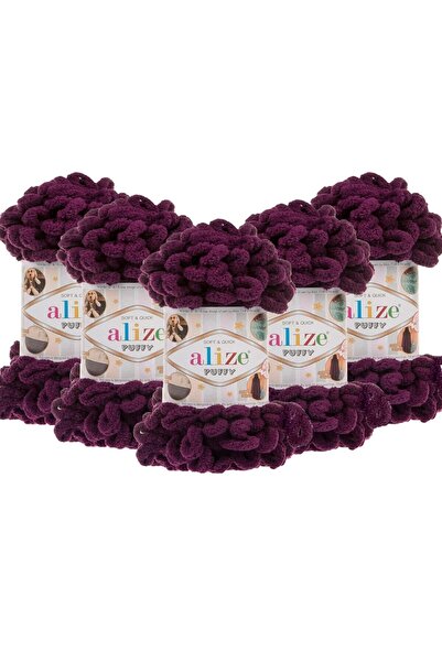 Alize 6-piece set of 90x90 puffy purple baby blankets 111