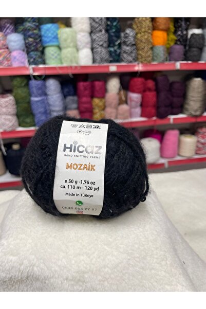 HİCAZ YARN Moher İri Pullu siyah Çanta/ Örgü ipi Yumaklar 50 gr x 2= 100 gr