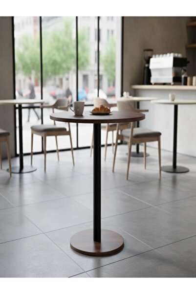 Bec4 Modern round wooden (melamine) cafe table