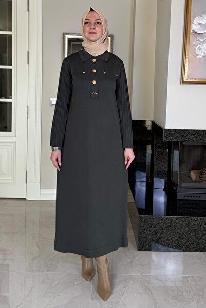 Rabia Şamlı Rochie de tricotaje Besti, kaki