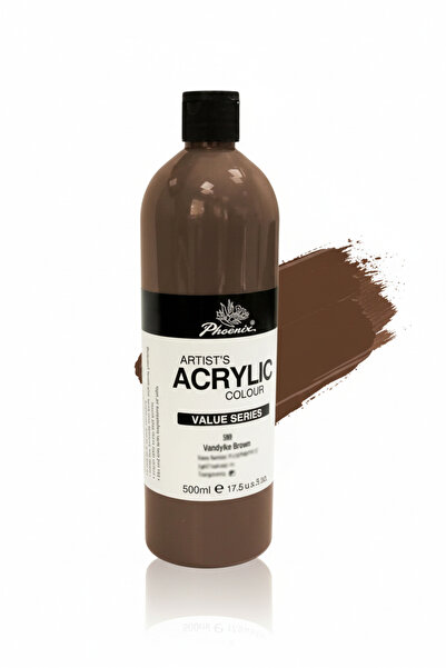 Phoenix ألوان أكريليك 500 مل للمشاريع الفنية والحرفية - لون بني PAVS500PB-690