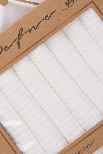 LORIAN'S Ekru Natural Bebek Soft Petek Dokulu Penye Ağız Mendili - 7 li - %100 Organik