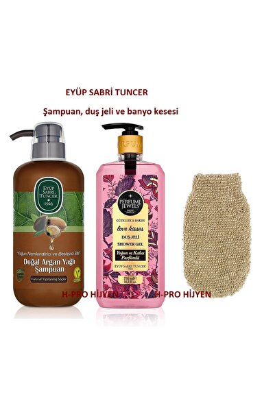 Eyüp Sabri Tuncer Natural Care Set, Argan Oil Shampoo, Love Kisses Shower Gel and Bath Scrub