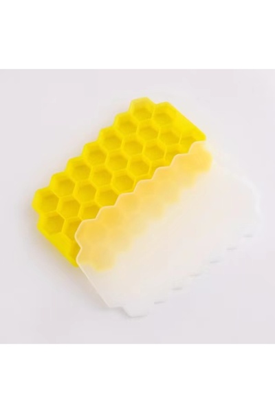 Choice5 Yellow 37 Cavity Ice Cube Mold Reusable Silicone Ice Cube Mold BPA Free Ice Cream Maker with Lids DI