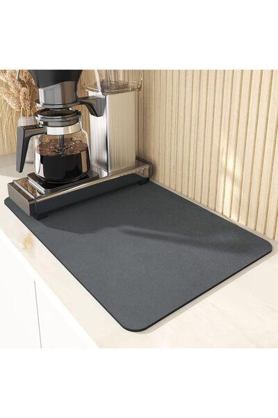 Choice4 Strip 40x50 cm Dark Grey Coffee Mat Super Absorbent Quick Drying Mat for Kitchen Counter Espresso Ma