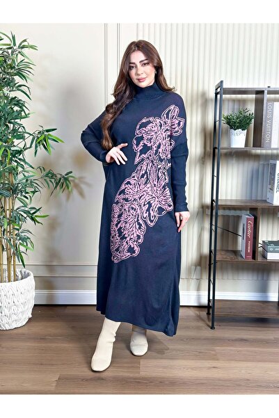 Opera Fashion فستان شتوي هاي نك بطبعات وردية