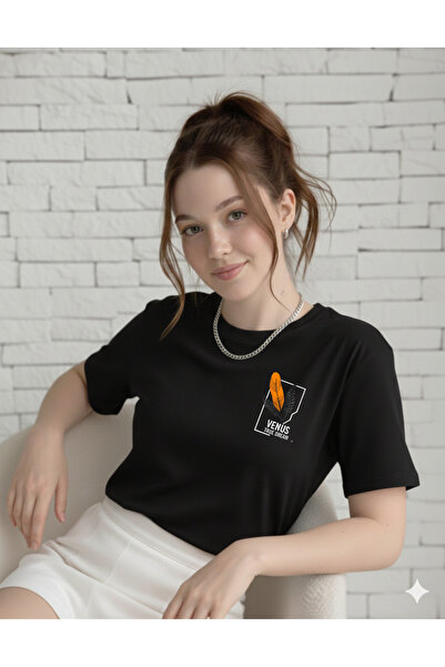 FAVORİST Venus Printed Women's Cotton Crew Neck Tshirt