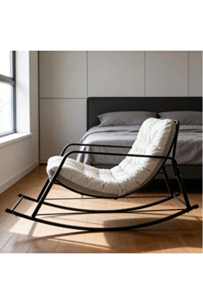 Mtanvxay كرسي استرخاء هزاز مزدوج لغرفة المعيشة مع وسادة ومساند للذراعين وحقيب...