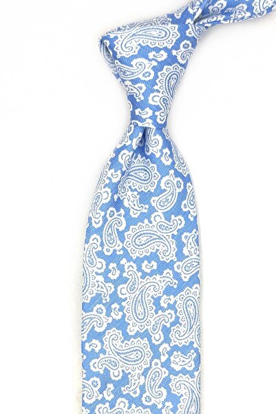 Kravatkolik ربطة عنق من الحرير الإيطالي باللون الأزرق على طراز Occhiatana طراز IK2163