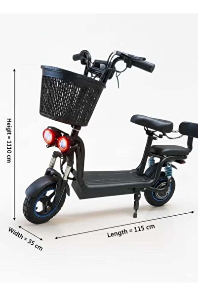 squar eofjoy Electric Scooter with Extra Seat and Storage Basket