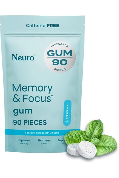 NeuroGum Neuro Memory & Focus Gum - Nootropic Gum with Vitamin B12, Vitamin B...