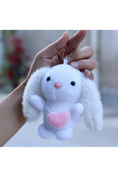 NB market White Bag Rabbit Keychain Plush Toy Bag Ornament Charm 12cm Rabbit ...