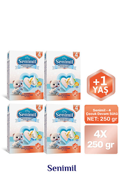 SENİMİL Senimil-4 Çocuk Devam Sütü 250 Gr (+1 YAŞ) 4 Lü Avantaj Paketi