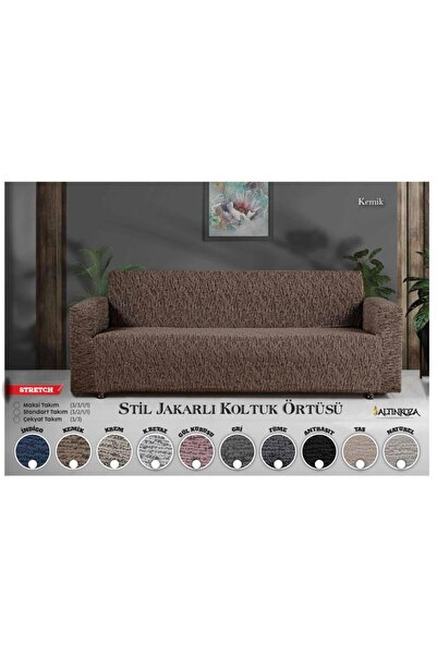 Bella Home Altınkoza Sofa Bed Style Stretch Sofa Cover (3+3) - Stretch Fabric...