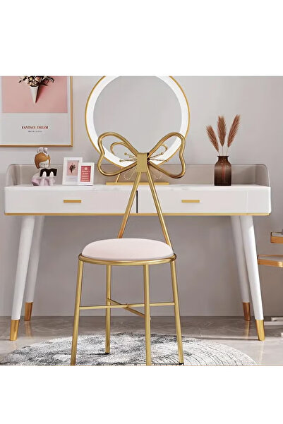 ZUIHAO Metal Vanity Chair Leathers Padded Seat Makeup Chair Butterfly Chair D...