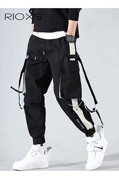 RIOXS Fashionable Cargo Trouser for Men with Multi-Pocket, Casual Drawstring ...