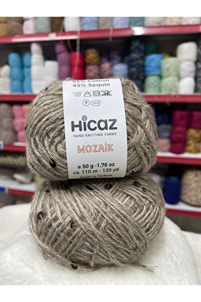 HİCAZ YARN Moher İri Pullu Bej Çanta/ Örgü ipi Yumaklar 50 gr x 2= 100 gr