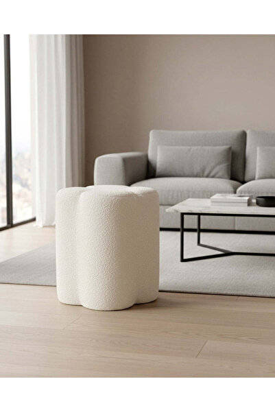 REDTAG Cream Solid Ottoman