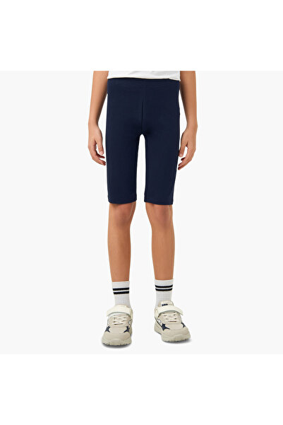 Juniors Solid Knee Length Shorts with Elasticised Waistband