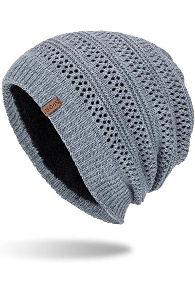 Arabest Winter Knit Beanie Hat,Thick Soft Unisex Slouchy Winter Hat for Skiing and Outdoor Activities(Grey)