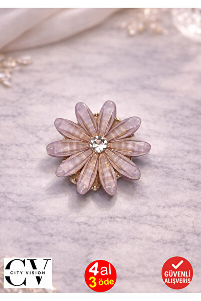 cityvision Mini agrafă de păr cu model de flori de lavandă cu detalii de cristal – Agrafă elegantă și rafinată 2,5 cm