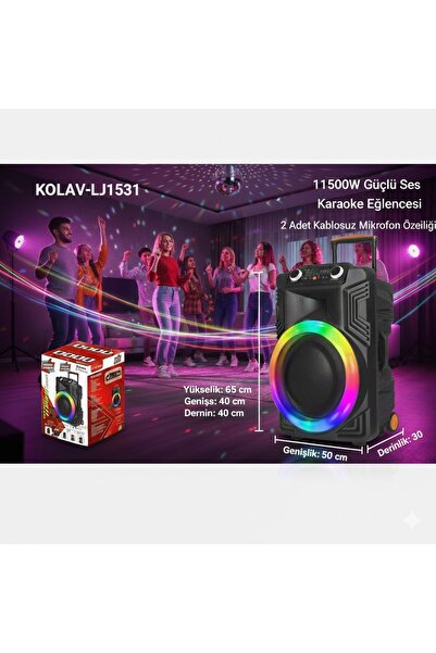 JNUOBI KOLAV LJ1531 SES BOMBASI BÜYÜK BOY PARTY BOX BLUETOOT HOPARLÖR SPEAKER...
