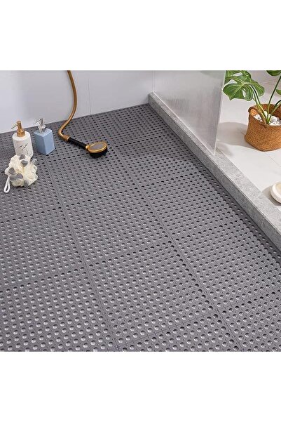 Arabest عبوة من 12 سجادة أرضية ناعمة من مادة PVC للاستحمام، مقاس 11.8 × 11.8 بوصة، مزودة بأكواب شفط وفتحات تصريف.