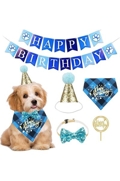 Arabest مستلزمات عيد ميلاد الكلاب، قبعة عيد ميلاد، وشاح، لافتة عيد ميلاد سعيد، ملابس عيد ميلاد للحيوانات الأليفة (جرو، قطة)