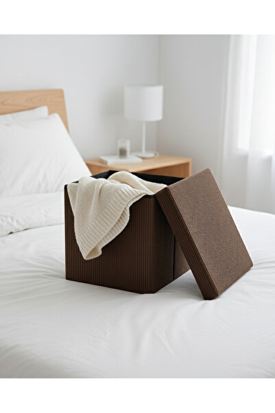 REDTAG Brown Folding Corduroy Ottoman