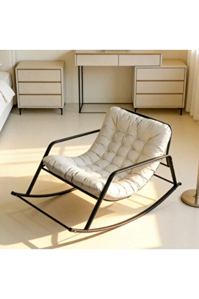 Mtanvxay أريكة هزازة داخلية وخارجية مع وسادة سميكة، مناسبة للاسترخاء في غرفة ...