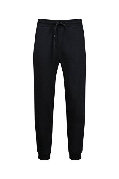 Hatemoğlu Μαύρο βαμβακερό παντελόνι με κανονική εφαρμογή και πλαϊνές τσέπες