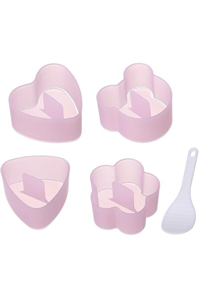 Arabest قالب كرات الأرز (4 قطع)، مجموعة ضغط كرات الأرز الوردية، قالب أونيغيري...