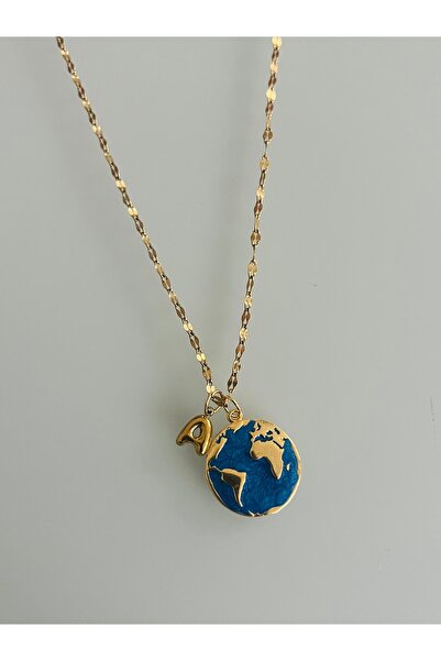 Hoop jewelery قلادة العالم بحرف 'أ'