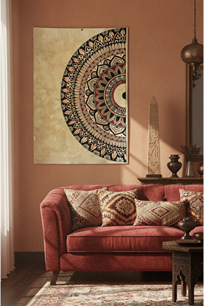 Etnik Dekor Oriental Semi-Mandala Patterned Digital Print Wall Cloth