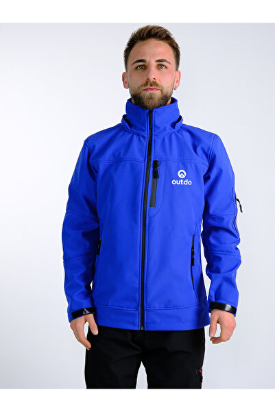 OUTDO Premium Softshell Çıkarılabilir Kapüşonlu Mont Rüzgar Geçirmez Su İticidir