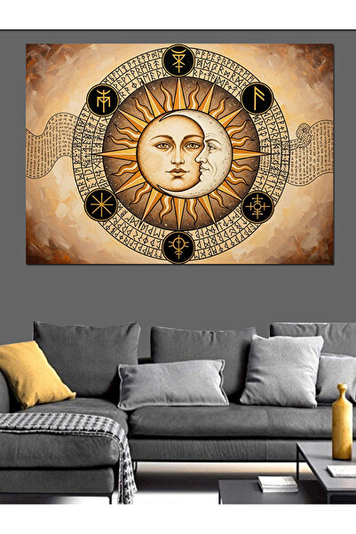 KanvasSepeti Sistemul Solar Pictură în ulei de înaltă calitate texturat Canva...