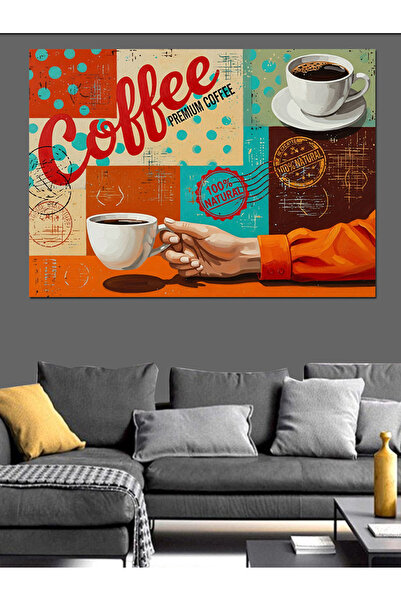 Artmeg Pânză decorativă cu design vintage pentru publicitatea cafelei - Masă ...