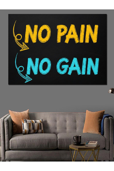 KanvasSepeti Motivațional Negru Pictură în ulei de înaltă calitate texturat C...