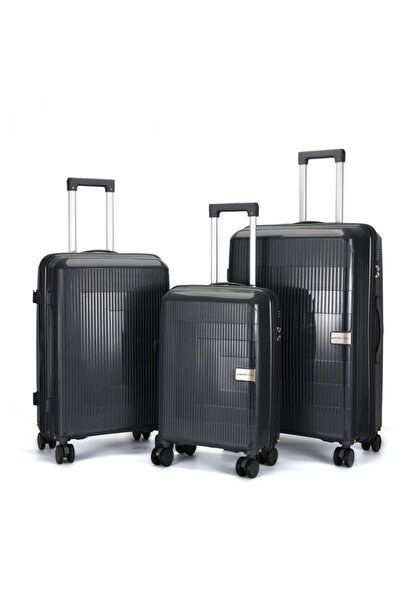 POGAGO 3 Piece PP Hard Shell Luggage Set 28/24/20 Inch Lightweight Unbreakable with 360° Rotating Wheels