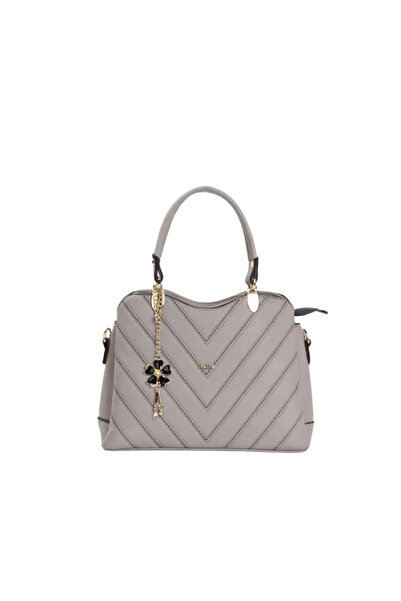 Tuğba Women's Shoulder Bag with Adjustable Strap and Charm Detail T4963