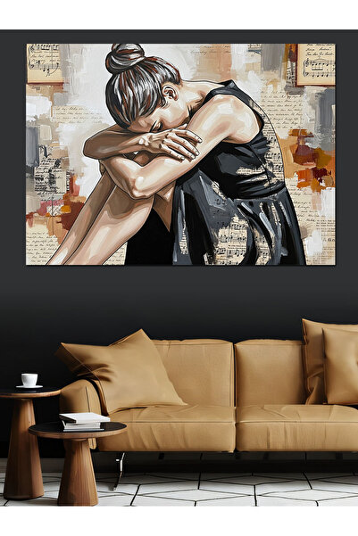 KanvasSepeti Mutsuz Düşünceli Υψηλής ποιότητας ελαιογραφία Με υφή Καμβάς ζωγρ...