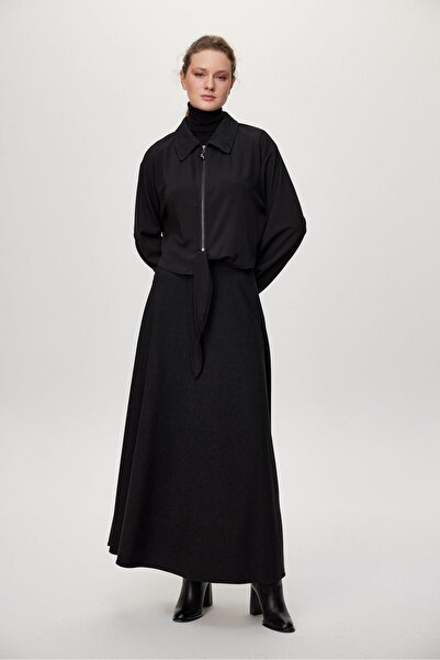 Zühre Patterned Tie Detail Double Set Tk-1722