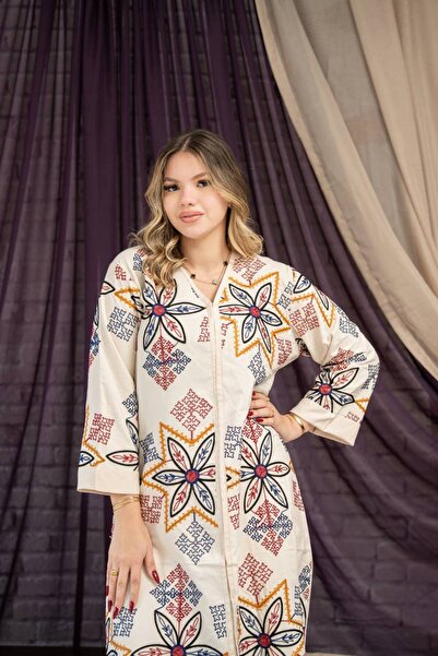 AFandina Luxurious cotton jalabiya with unparalleled elegance SM - 35