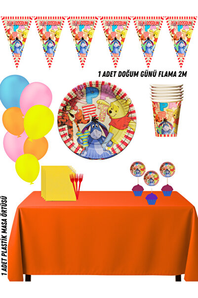 HAPPYLOOPPARTY Set dekoracija za rođendansku proslavu Vini Pu za 16 osoba