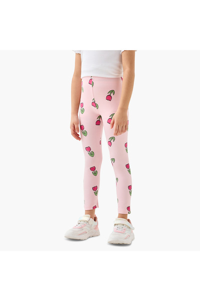 Juniors بنطلون ضيق بنقشة زهور التوليب